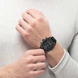 Buy Shop Hugo Boss Aeroliner Chronograph Black Dial Black Leather Strap Watch for Men - 1512567 USA Online