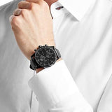 Buy Shop Hugo Boss Aeroliner Chronograph Black Dial Black Leather Strap Watch for Men - 1512567 USA Online
