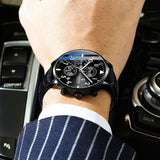 Buy Shop Hugo Boss Aeroliner Chronograph Black Dial Black Leather Strap Watch for Men - 1512567 USA Online