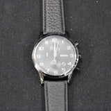 Hugo Boss Aeroliner Chronograph Black Dial Black Leather Strap Watch for Men - 1512567