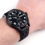 Buy Shop Hugo Boss Aeroliner Chronograph Black Dial Black Leather Strap Watch For Men - 1513086 USA Online
