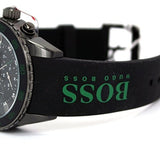 Buy Shop Hugo Boss Aeroliner Chronograph Black Dial Green Rubber Strap Watch For Men - HB1512847 USA Online