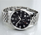 Buy Shop Hugo Boss Aeroliner Chronograph Black Dial Silver Steel Strap Watch For Men - 1512446 USA Online