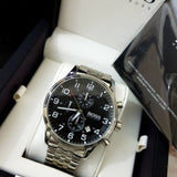 Buy Shop Hugo Boss Aeroliner Chronograph Black Dial Silver Steel Strap Watch For Men - 1512446 USA Online