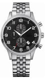 Buy Shop Hugo Boss Aeroliner Chronograph Black Dial Silver Steel Strap Watch For Men - 1512446 USA Online