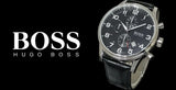 Buy Shop Hugo Boss Aeroliner Chronograph Quartz Black Dial Black Leather Strap Watch For Men - HB1512448 USA Online