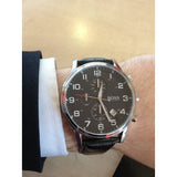 Buy Shop Hugo Boss Aeroliner Chronograph Quartz Black Dial Black Leather Strap Watch For Men - HB1512448 USA Online