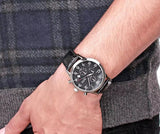 Buy Shop Hugo Boss Aeroliner Chronograph Quartz Black Dial Black Leather Strap Watch For Men - HB1512448 USA Online