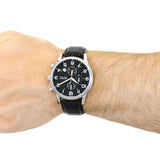 Buy Shop Hugo Boss Aeroliner Chronograph Quartz Black Dial Black Leather Strap Watch For Men - HB1512448 USA Online