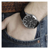 Buy Shop Hugo Boss Aeroliner Chronograph Quartz Black Dial Black Leather Strap Watch For Men - HB1512448 USA Online