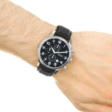Buy Shop Hugo Boss Aeroliner Chronograph Quartz Black Dial Black Leather Strap Watch For Men - HB1512448 USA Online