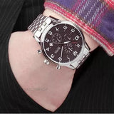Buy Shop Hugo Boss Aeroliner Chronograph Quartz Black Dial Silver Steel Strap Watch For Men - HB1512446 USA Online