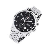 Buy Shop Hugo Boss Aeroliner Chronograph Quartz Black Dial Silver Steel Strap Watch For Men - HB1512446 USA Online
