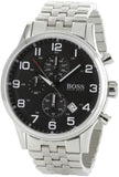 Buy Shop Hugo Boss Aeroliner Chronograph Quartz Black Dial Silver Steel Strap Watch For Men - HB1512446 USA Online