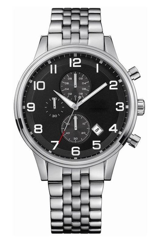 Buy Shop Hugo Boss Aeroliner Chronograph Quartz Black Dial Silver Steel Strap Watch For Men - HB1512446 USA Online