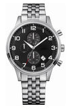 Buy Shop Hugo Boss Aeroliner Chronograph Quartz Black Dial Silver Steel Strap Watch For Men - HB1512446 USA Online