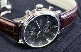 Buy Shop Hugo Boss Aeroliner Chronograph Quartz Grey Dial Brown Leather Strap Watch For Men - HB1512570 USA Online