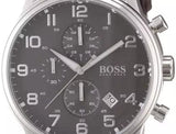 Buy Shop Hugo Boss Aeroliner Chronograph Quartz Grey Dial Brown Leather Strap Watch For Men - HB1512570 USA Online