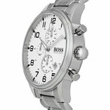 Buy Shop Hugo Boss Aeroliner Chronograph Quartz White Dial Silver Steel Strap Watch For Men - HB1512445 USA Online