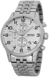 Buy Shop Hugo Boss Aeroliner Chronograph Quartz White Dial Silver Steel Strap Watch For Men - HB1512445 USA Online