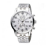 Buy Shop Hugo Boss Aeroliner Chronograph Quartz White Dial Silver Steel Strap Watch For Men - HB1512445 USA Online