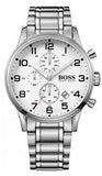 Buy Shop Hugo Boss Aeroliner Chronograph Quartz White Dial Silver Steel Strap Watch For Men - HB1512445 USA Online