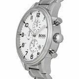 Buy Shop Hugo Boss Aeroliner Chronograph White Dial Silver Steel Strap Watch For Men - 1512445 USA Online