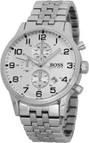 Buy Shop Hugo Boss Aeroliner Chronograph White Dial Silver Steel Strap Watch For Men - 1512445 USA Online