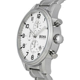 Buy Shop Hugo Boss Aeroliner Chronograph White Dial Silver Steel Strap Watch for Men - 1513182 USA Online