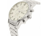 Buy Shop Hugo Boss Aeroliner Chronograph White Dial Silver Steel Strap Watch for Men - 1513182 USA Online