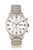 Buy Shop Hugo Boss Aeroliner Chronograph White Dial Silver Steel Strap Watch for Men - 1513182 USA Online