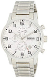 Buy Shop Hugo Boss Aeroliner Chronograph White Dial Silver Steel Strap Watch for Men - 1513182 USA Online