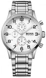 Buy Shop Hugo Boss Aeroliner Chronograph White Dial Silver Steel Strap Watch for Men - 1513182 USA Online