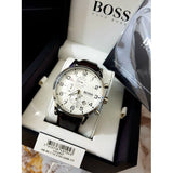 Buy Shop Hugo Boss Aeroliner Chronoraph White Dial Brown Leather Strap Watch For Men - 1512447 USA Online