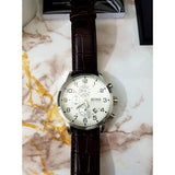 Buy Shop Hugo Boss Aeroliner Chronoraph White Dial Brown Leather Strap Watch For Men - 1512447 USA Online