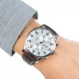 Buy Shop Hugo Boss Aeroliner Chronoraph White Dial Brown Leather Strap Watch For Men - 1512447 USA Online