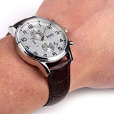 Buy Shop Hugo Boss Aeroliner Chronoraph White Dial Brown Leather Strap Watch For Men - 1512447 USA Online