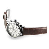 Buy Shop Hugo Boss Aeroliner Chronoraph White Dial Brown Leather Strap Watch For Men - 1512447 USA Online