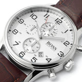 Buy Shop Hugo Boss Aeroliner Chronoraph White Dial Brown Leather Strap Watch For Men - 1512447 USA Online