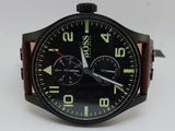 Buy Shop Hugo Boss Aeroliner Maxx Black Dial Brown Leather Strap Watch For Men - 1513079 USA Online