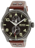 Buy Shop Hugo Boss Aeroliner Maxx Black Dial Brown Leather Strap Watch For Men - 1513079 USA Online