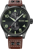 Buy Shop Hugo Boss Aeroliner Maxx Black Dial Brown Leather Strap Watch For Men - 1513079 USA Online