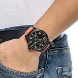Buy Shop Hugo Boss Aeroliner Maxx Chronograph Black Dial Brown Leather Strap Watch For Men - 1513082 USA Online