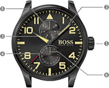 Buy Shop Hugo Boss Aeroliner Maxx Chronograph Black Dial Brown Leather Strap Watch For Men - 1513082 USA Online