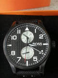 Buy Shop Hugo Boss Aeroliner Maxx Quartz Black Dial Black Nylon Strap Watch For Men - HB1513086 USA Online