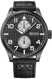 Buy Shop Hugo Boss Aeroliner Maxx Quartz Black Dial Black Nylon Strap Watch For Men - HB1513086 USA Online