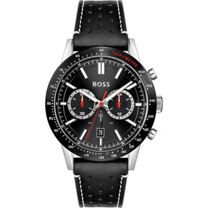 Buy Shop Hugo Boss Allure Black Dial Black Leather Strap Watch for Men - 1513920 USA Online