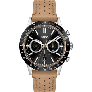 Buy Shop Hugo Boss Allure Black Dial Brown Leather Strap Watch for Men - 1513964 USA Online
