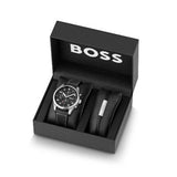 Buy Shop Hugo Boss Allure Black Dial Black Leather Strap Watch for Men - 1513920 USA Online