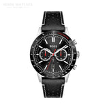 Buy Shop Hugo Boss Allure Black Dial Black Leather Strap Watch for Men - 1513920 USA Online